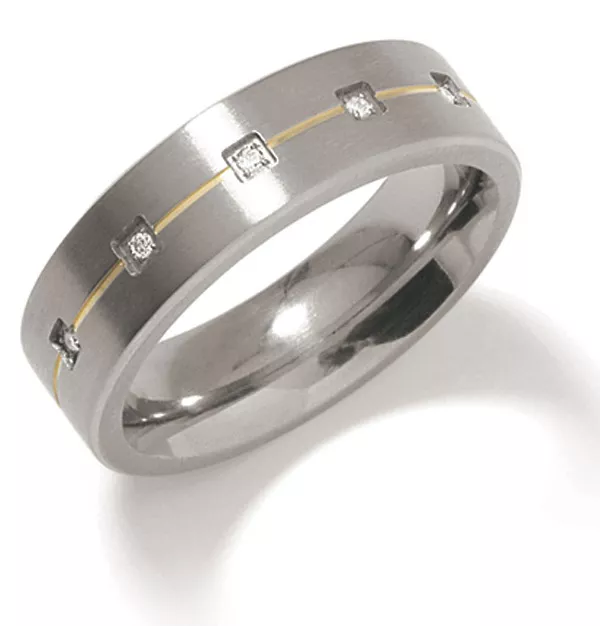Boccia 0101-19 Titanium ring met diamant