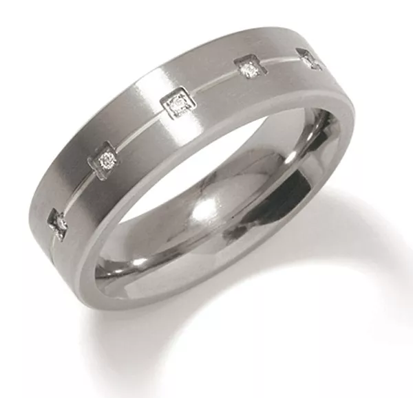 Boccia 0101-20 Ring Titanium-Diamant zilverkleurig 6 mm 5-0,025 crt