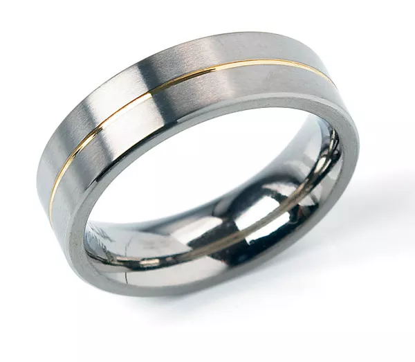 Boccia 0101-21 Ring titanium zilver- en goudkleurig 6 mm