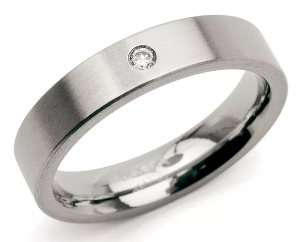 Boccia 0121-04 Ring Titanium-Diamant zilverkleurig 4,5 mm 0,03 crt