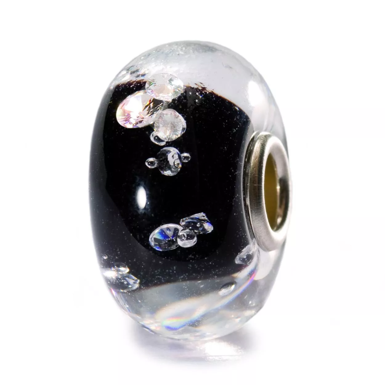 Trollbeads TGLBE-00070 Kraal Diamond-like Black zilver/glas/zirconia