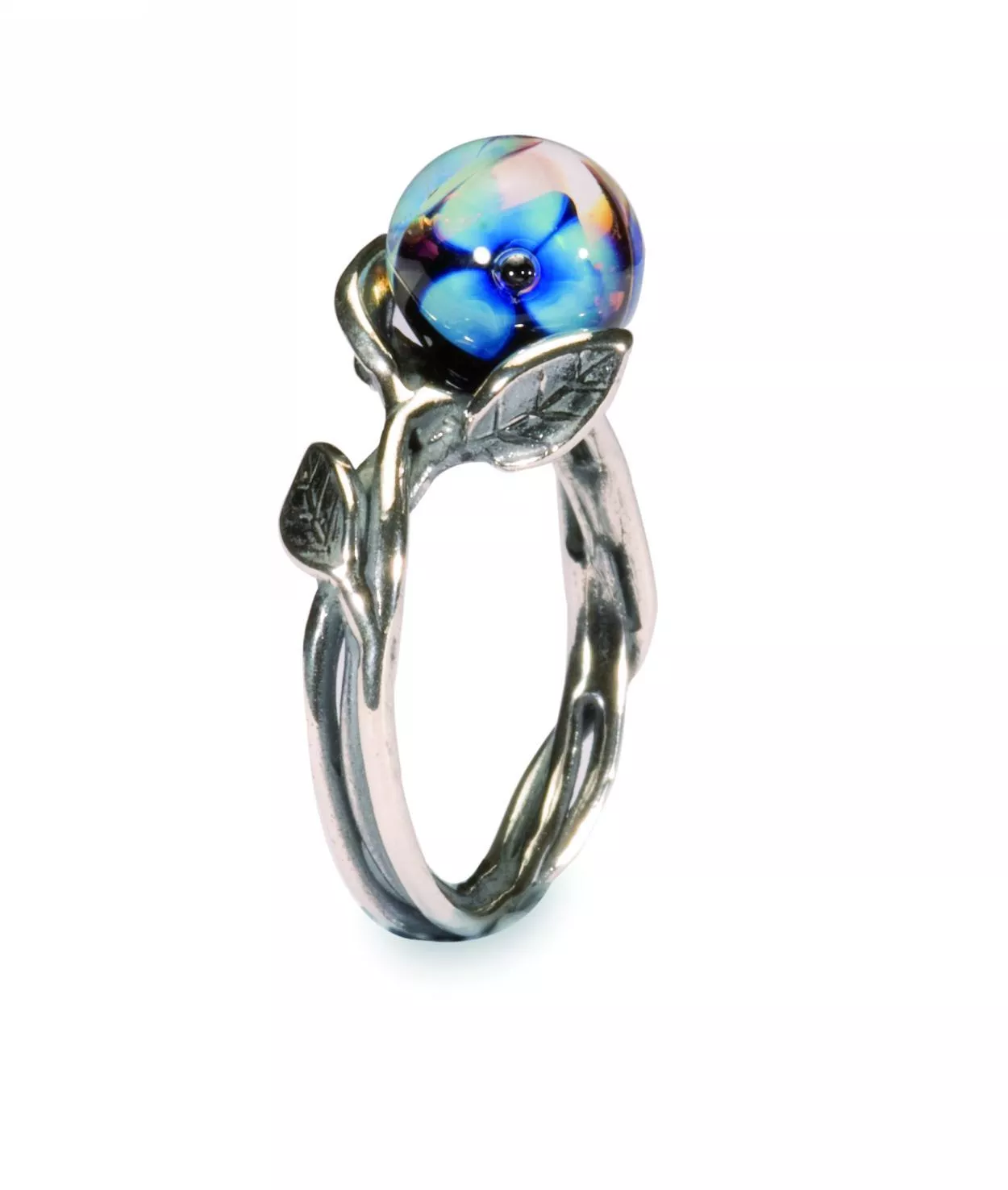 Trollbeads TAGRI-00255 Ring Blauwe Bloem zilver/glas