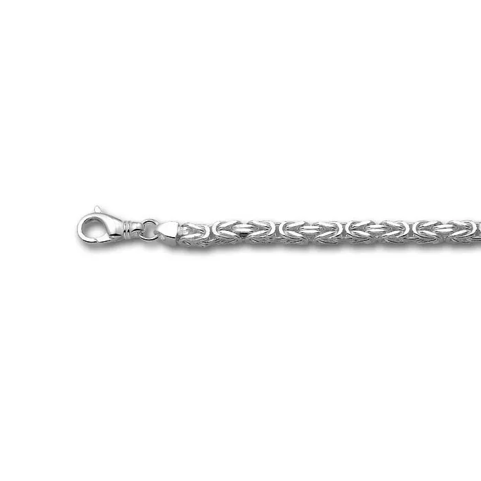 Zilveren koningsschakel collier 6 mm x 60 of 70 cm lang