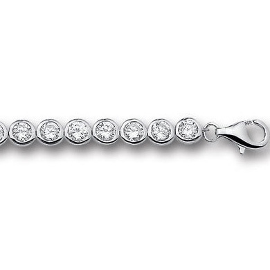 Ingang Elasticiteit Monet Zilveren zirkonia armband 18,5 cm | Trendjuwelier