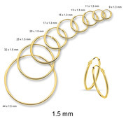 Gouden oorringen 1.3 - 1.5 mm