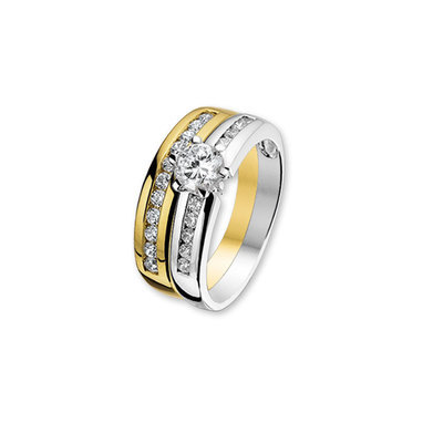 Huiscollectie 4204867 Bicolor gouden zirkonia ring