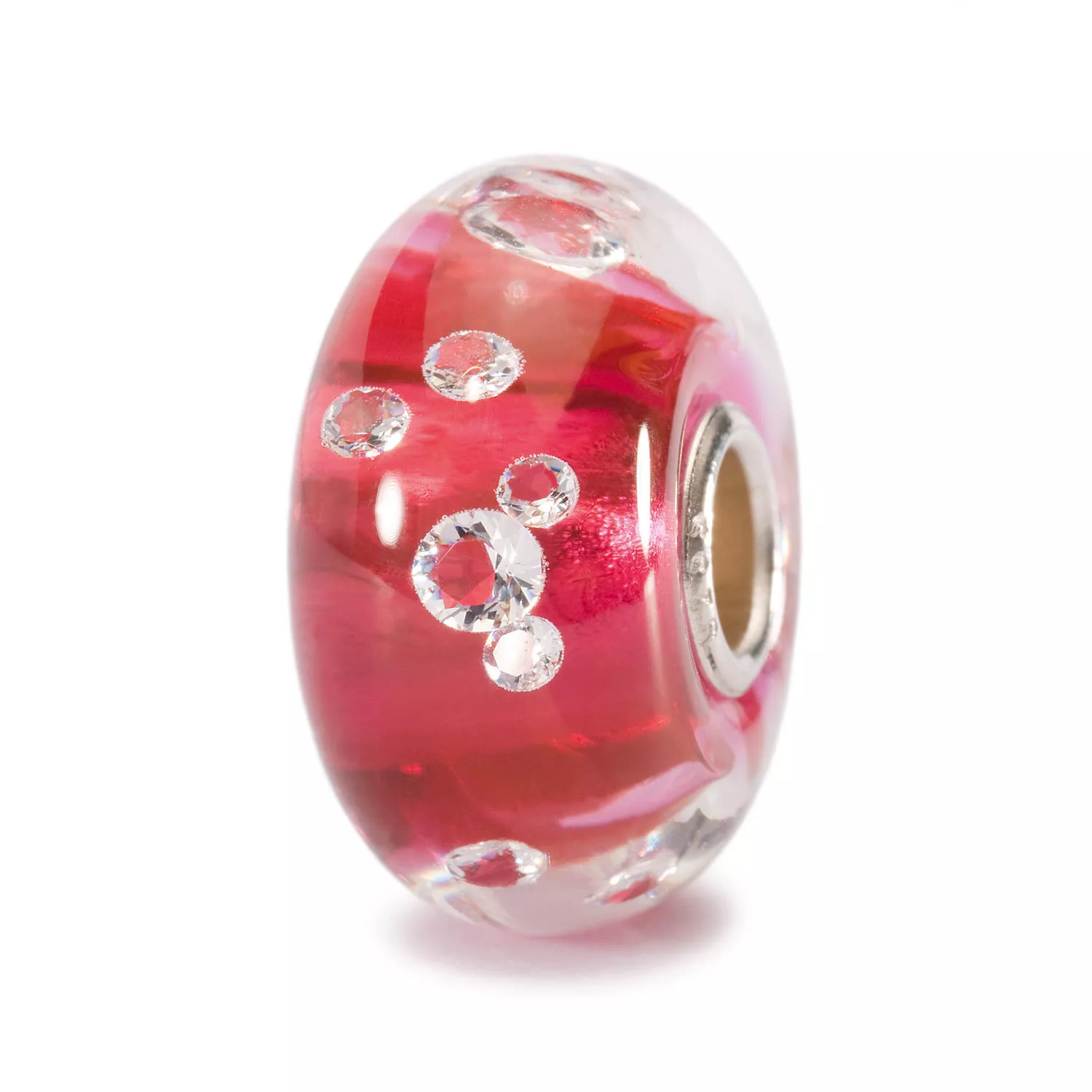 Trollbeads TGLBE-00017 Kraal Diamond like roze zilver/glas/zirconia