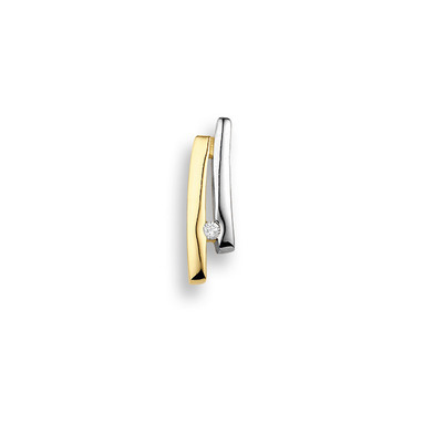 Huiscollectie 4011523 Bicolor gouden hanger met diamant 0.03 crt