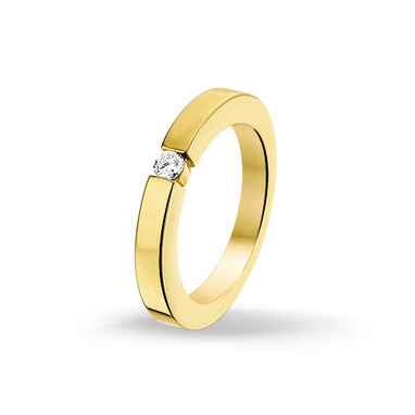 Huiscollectie 4012126 Gouden ring met diamant 0.10 crt