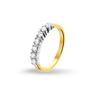 Huiscollectie 4202029X Bicolor gouden ring met diamant