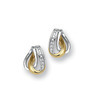 Huiscollectie 4203714 Bicolor gouden oorknoppen met diamant 1
