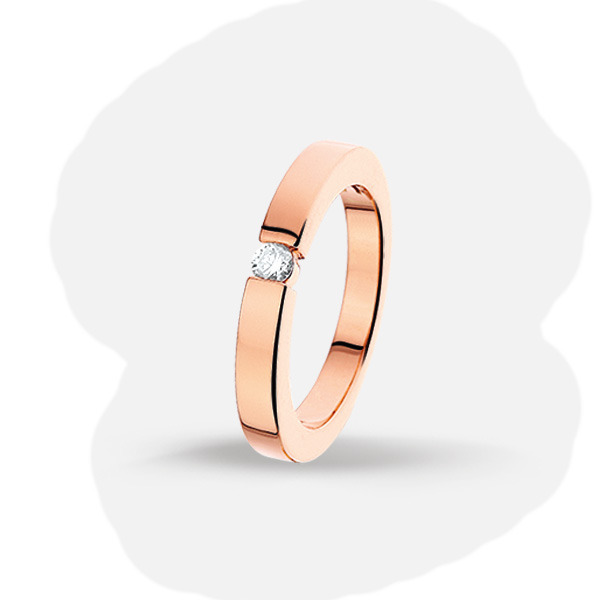 Infrarood Array Sluier Rosé gouden ring met diamant - 4400033 | Trendjuwelier