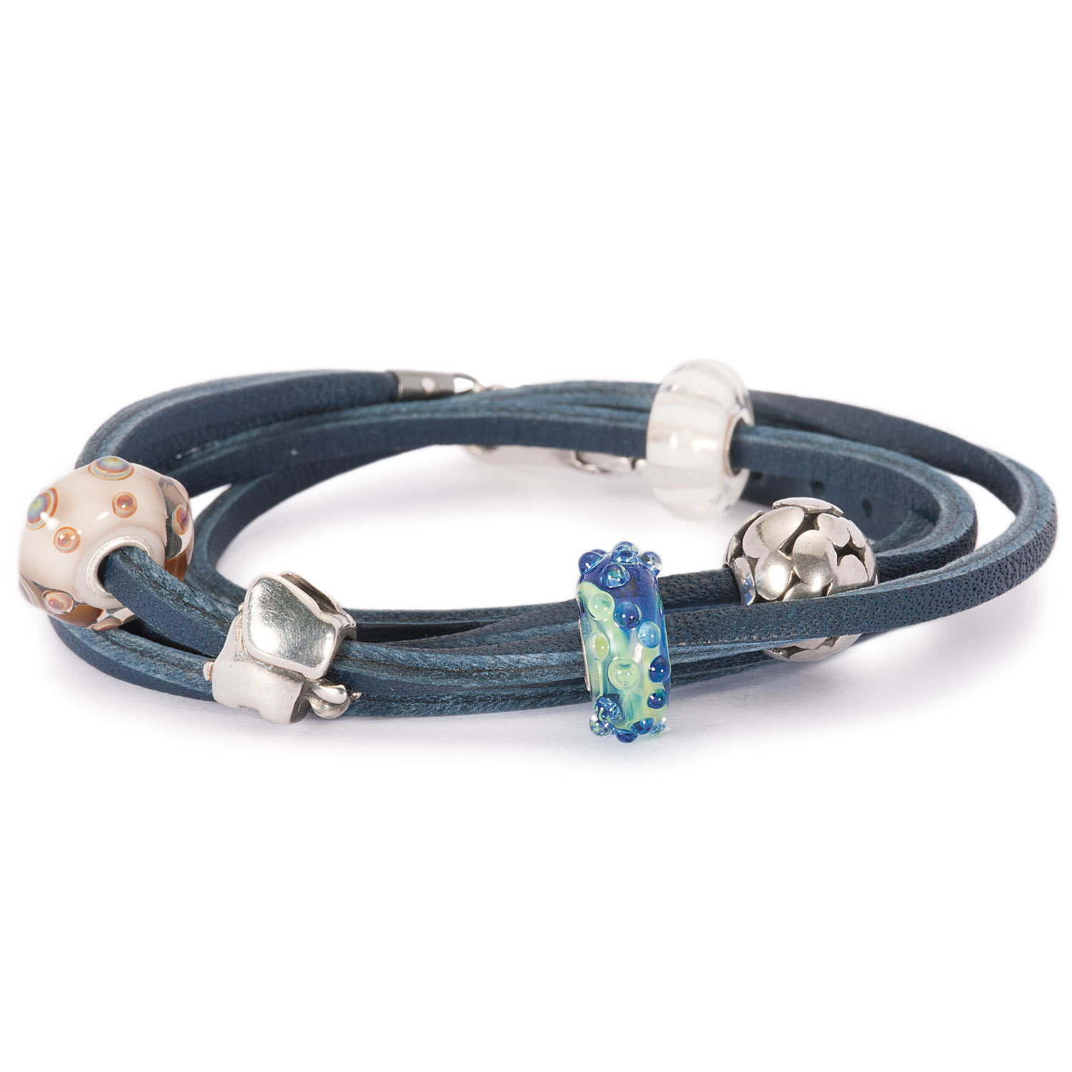 Trollbeads TLEBR-00013 Blauw leer armband
