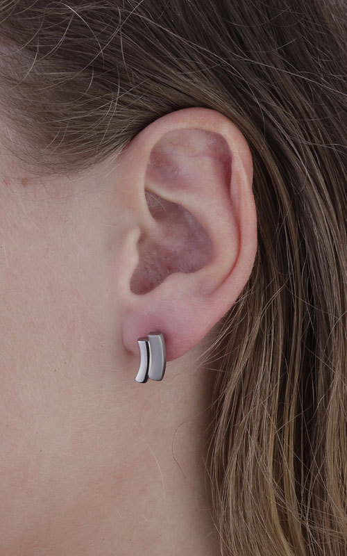 Boccia oorbellen titanium | Trendjuwelier