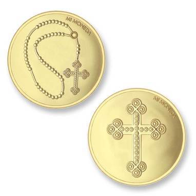Mi Moneda Cross - Rosary gold Cross - Rosary gold munt