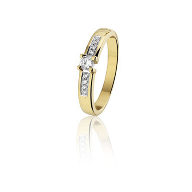 Huiscollectie 01-11-TR Gouden ring met diamant