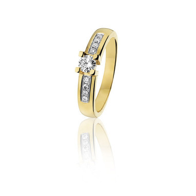 Huiscollectie 01-12-TR Gouden ring met diamant