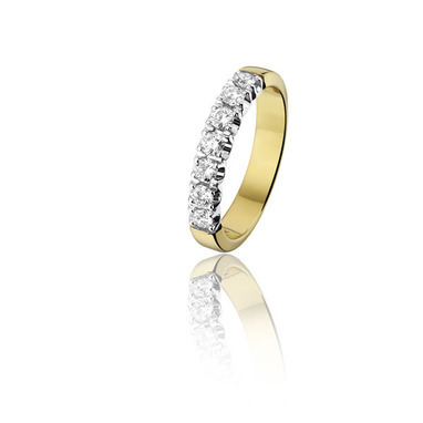 Huiscollectie 17-16-TR Bicolor gouden ring met diamant