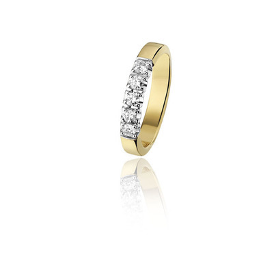 Huiscollectie 17-17-TR Bicolor gouden ring met diamant