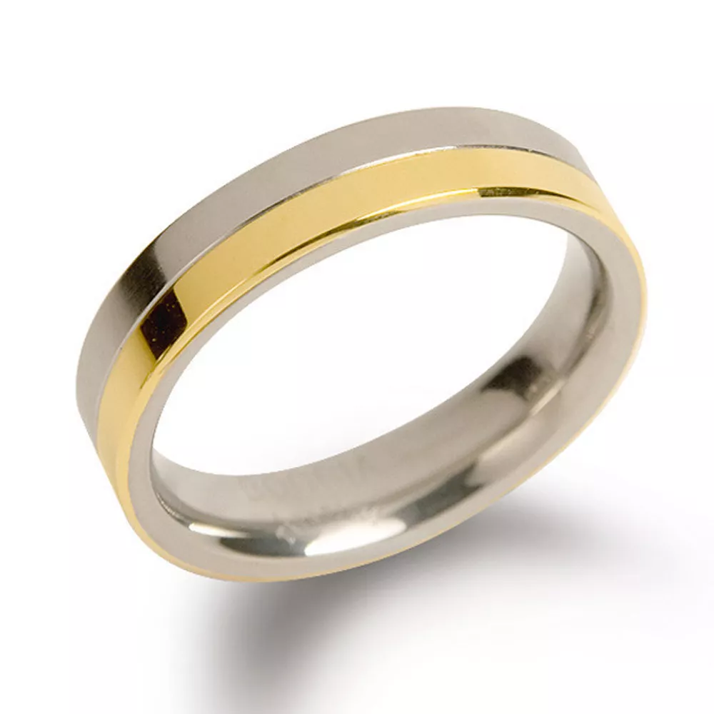 Boccia 0129-02 Ring Titanium zilver- en goudkleurig 4,3 mm