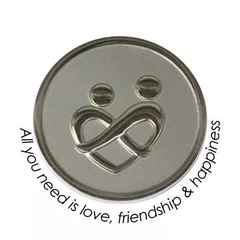 Quoins QMOZ-01-E All you need is love, friendship and happiness munt