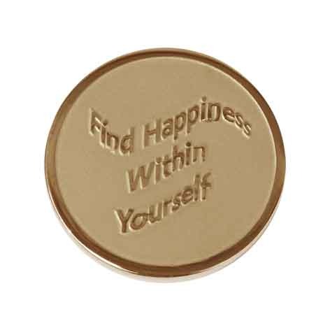 Quoins QMOZ-10-G Find Happiness Within Yourself munt