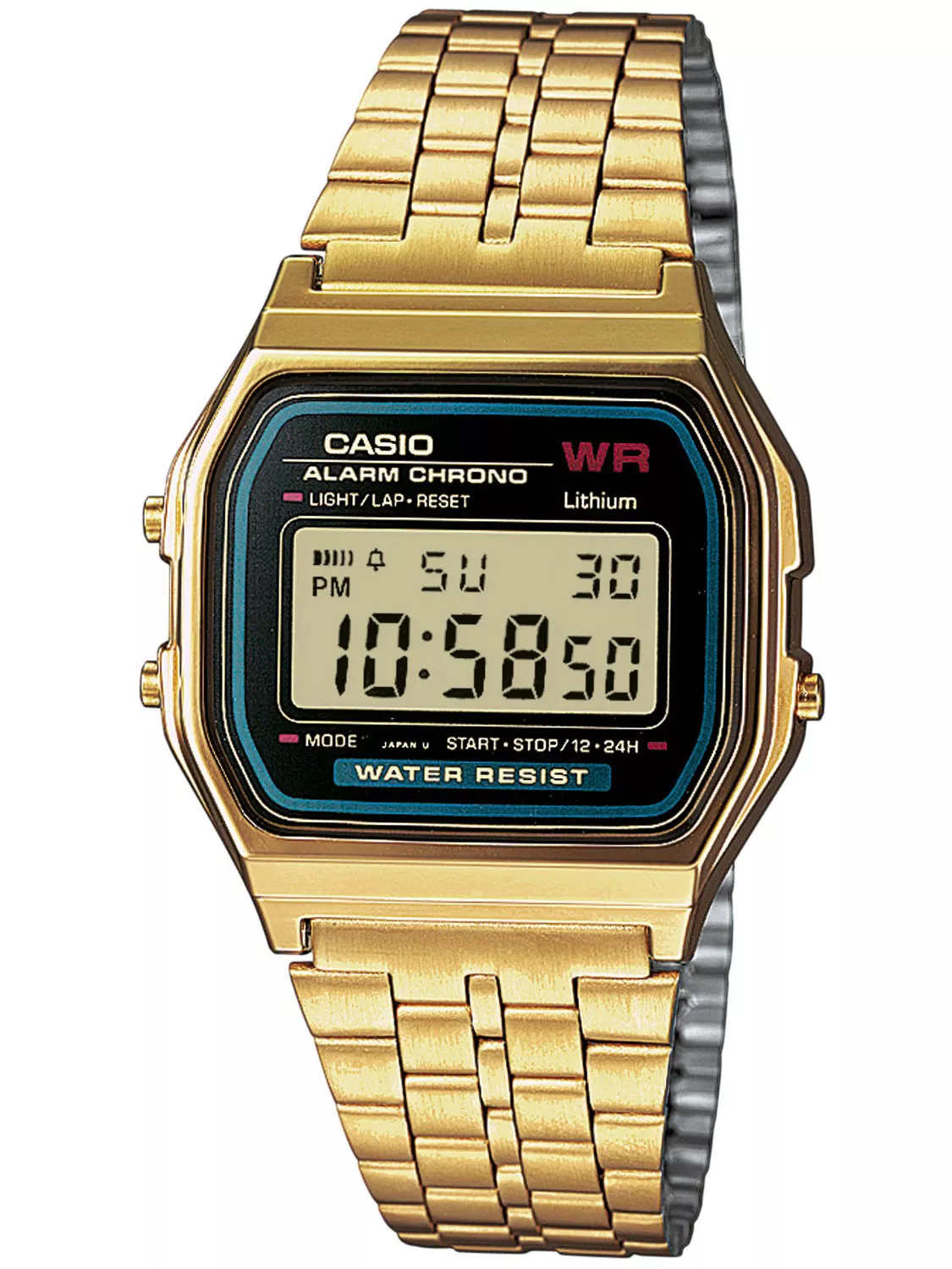 Casio A159WGEA-1EF Horloge  Retro digitaal goudkleurig