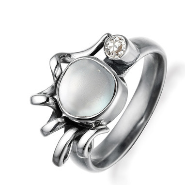 Rabinovich 34803065 zilveren ring met parel en zirkonia