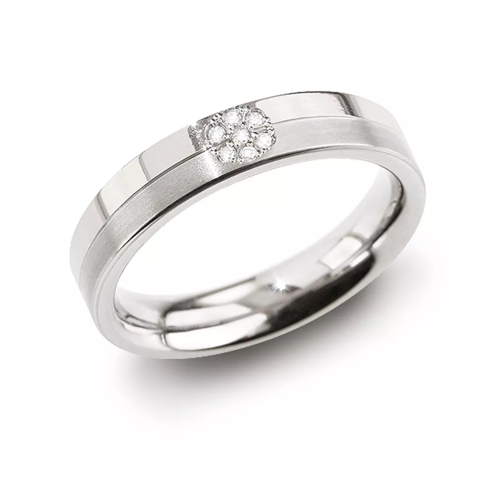 Boccia 0129-05 Ring Titanium-Diamant zilverkleurig 4,3 mm 7 * 0,035 crt