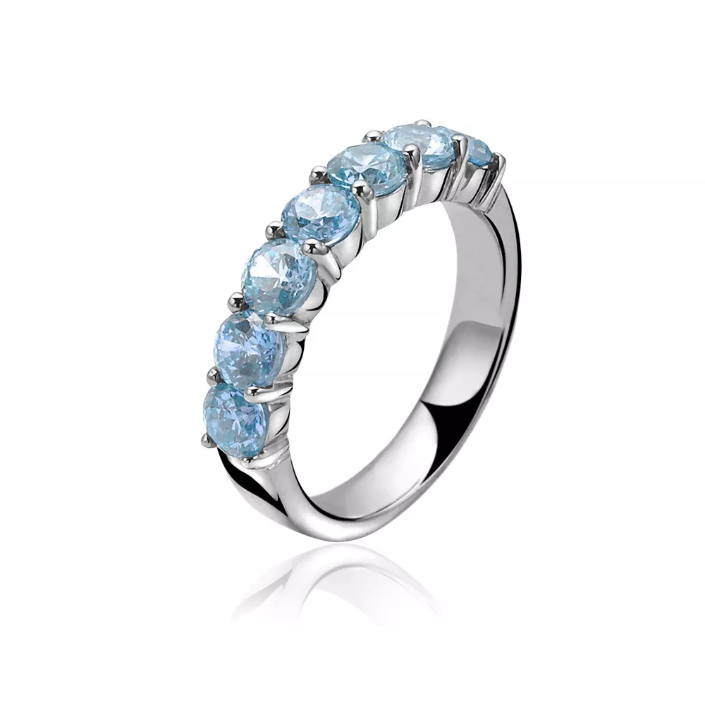 Zinzi ZIR1000B Ring zilver-zirconia zilverkleurig-blauw