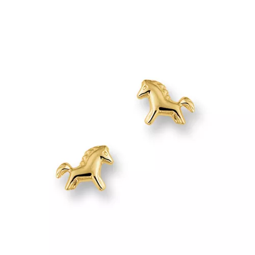 Gouden paarden oorbellen