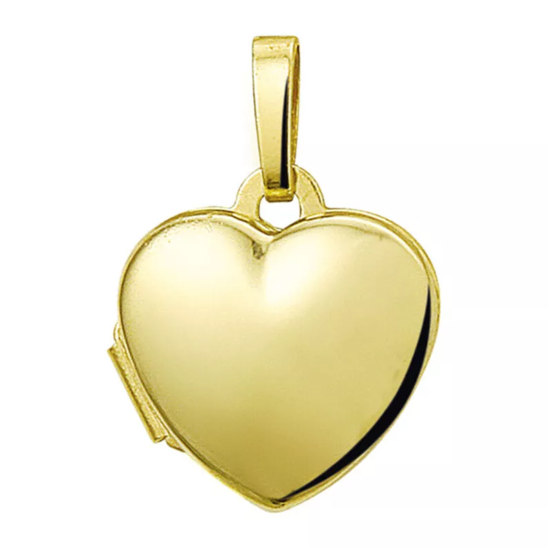 Gouden medaillon hartGouden medaillon hart 11 mm breed voor 2 foto's