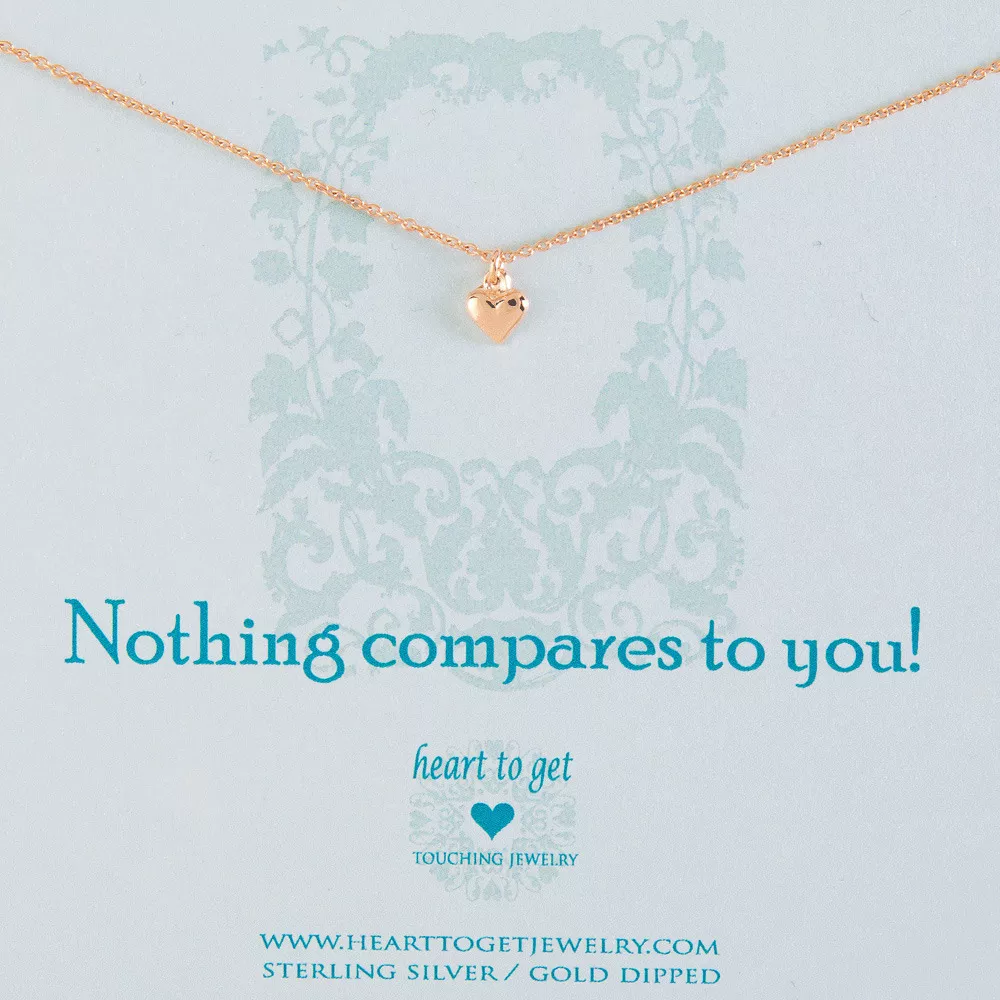 Heart to get N02SHE11R-2 Ketting Heart Nothing compares .... zilver rosekleurig