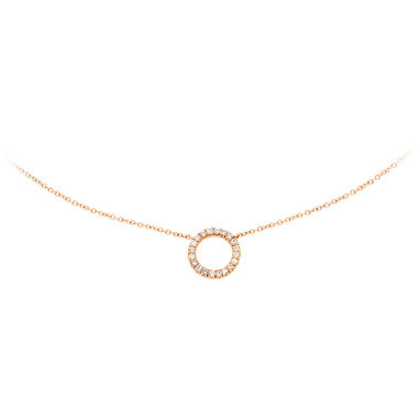 Huiscollectie 4400211 Rosé gouden collier met diamanthanger