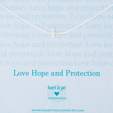 Heart to get N12CRO11S-2 Love hope and protection ketting zilver