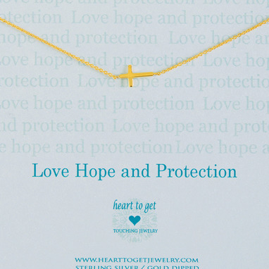 Heart to get N12CRO11G-2 Love hope and protection ketting goud
