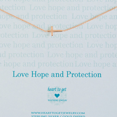 Heart to get N12CRO11R-2 Love hope and protection ketting rose