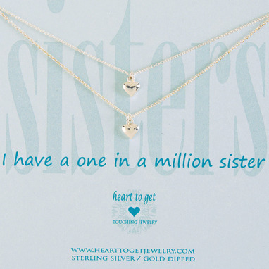 Heart to get 2N16HEA11S-1 Sisters ketting zilver