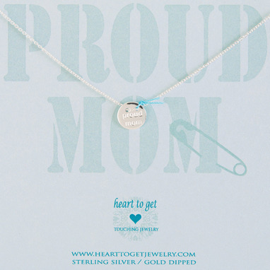Heart to get N18PMB11S Proud mom blue ketting zilver