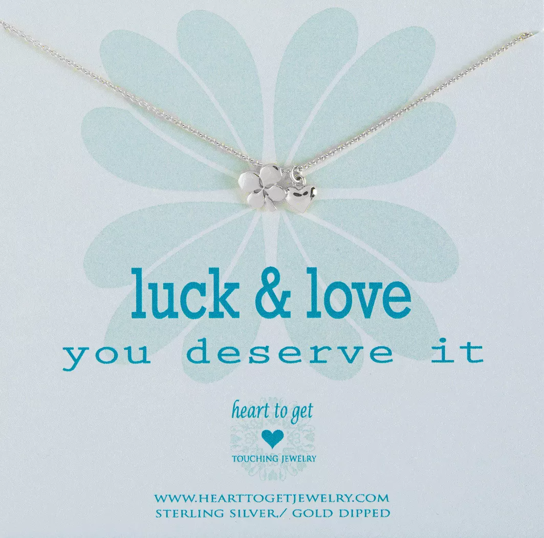 Heart to get N19CLH11S-2 Ketting Luck & Love You deserve it zilver