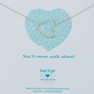 Heart to get N35BHE12S You'll never walk alone ketting zilver