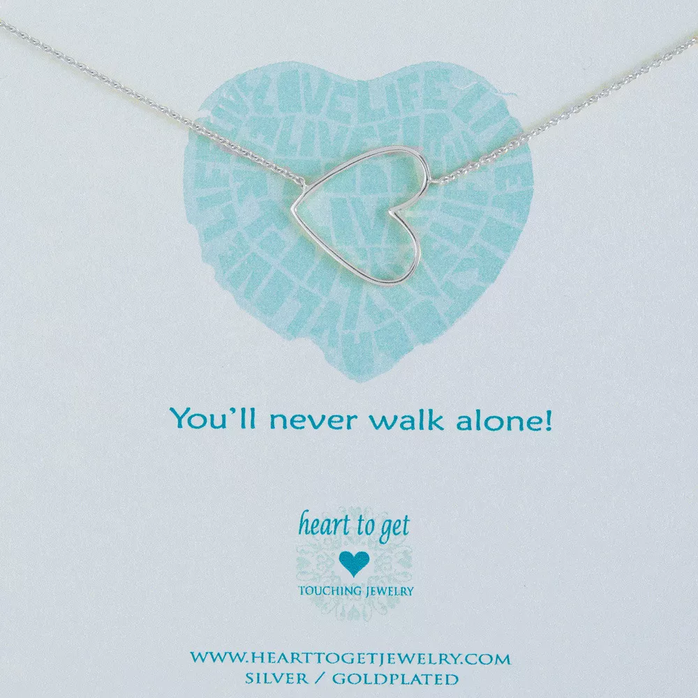 Heart to get N35BHE12S Ketting You'll never walk alone zilver