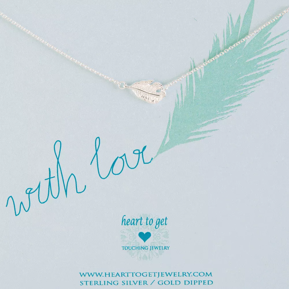 Heart to get N43FEA12S Ketting Feather With love zilver  