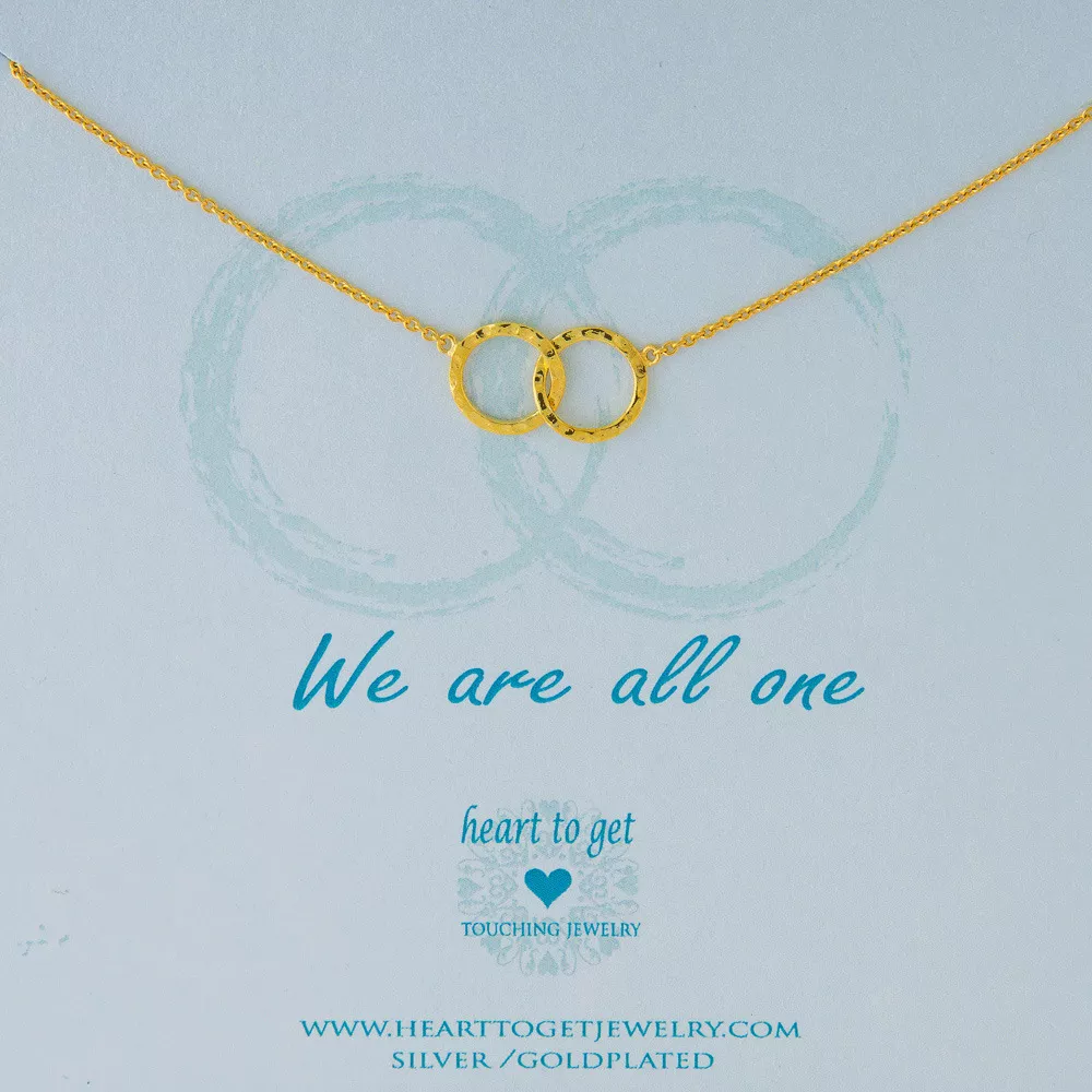 Heart to get N89DOK13G Ketting We are all one zilver goudkleurig