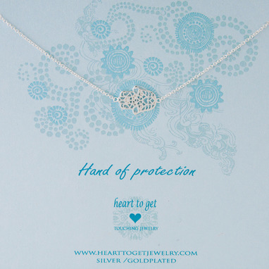 Heart to get N96LHA13S Hand of protection ketting zilver