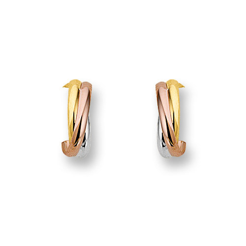 verkeer het winkelcentrum Magistraat Drie kleuren gouden dames oorbellen 4300043 | Trendjuwelier