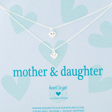 Heart to get 2N16HEA11S-3 Mother & daughter ketting zilver