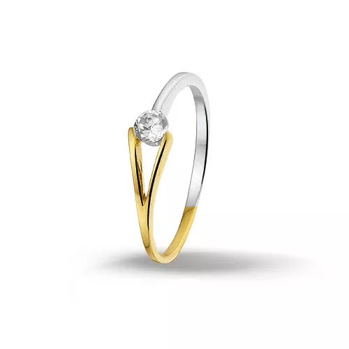 Huiscollectie 4205579 Bicolor gouden zirkonia ring
