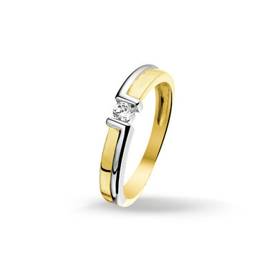 Huiscollectie 4205608 Bicolor gouden zirkonia ring