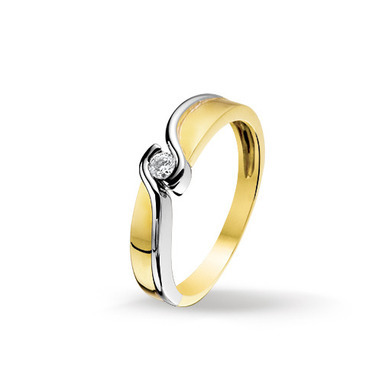 Huiscollectie 4205613 Bicolor gouden zirkonia ring